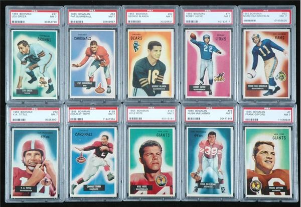 Baseball and Trading Cards - 1955 Bowman Football Complete Set (All PSA 7)