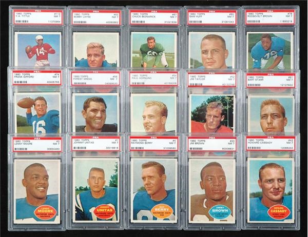 Baseball and Trading Cards - 1960 Topps Football Card Complete Set (All PSA 7 and Higher)