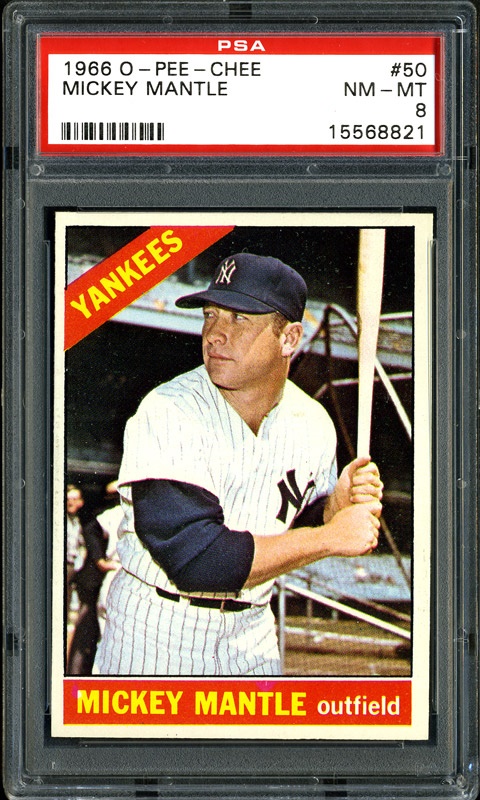Baseball and Trading Cards - 1966 Mickey Mantle OPC #50 PSA 8 NM-MT