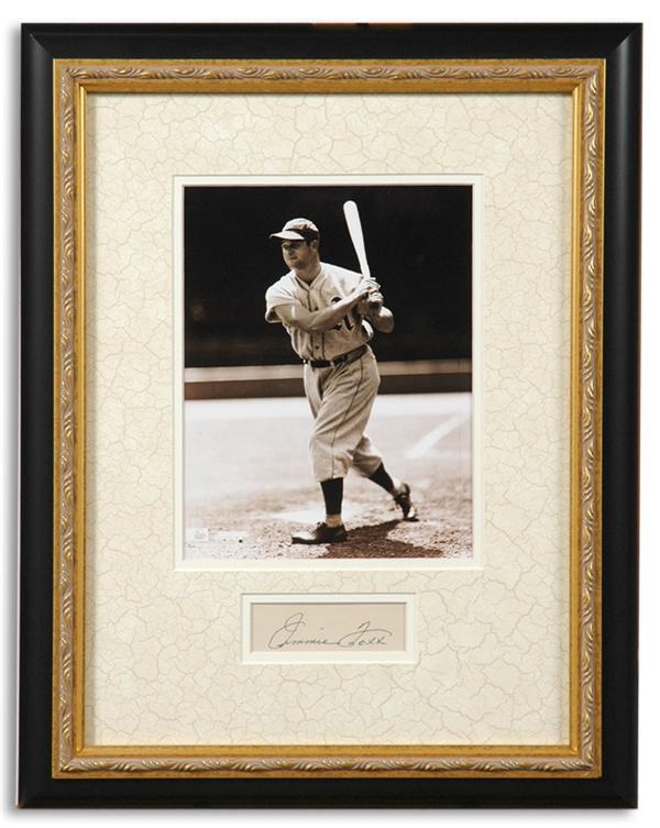 - Jimmie Foxx Signed Framed Dispaly
