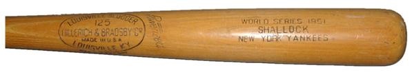 Baseball Equipment - 1951 Art Schallock New York Yankees World Series Bat
