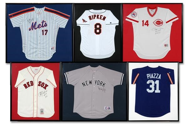 - Collection of Framed Signed Baseball Jerseys (16 )