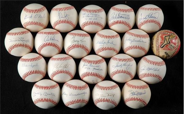 Theilman Collection - Large Collection Of Signed Baseballs (65) Plus Unsigned (92)
