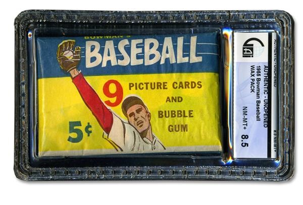 Baseball and Trading Cards - 1955 Bowman Wax Pack Graded GAI 8.5