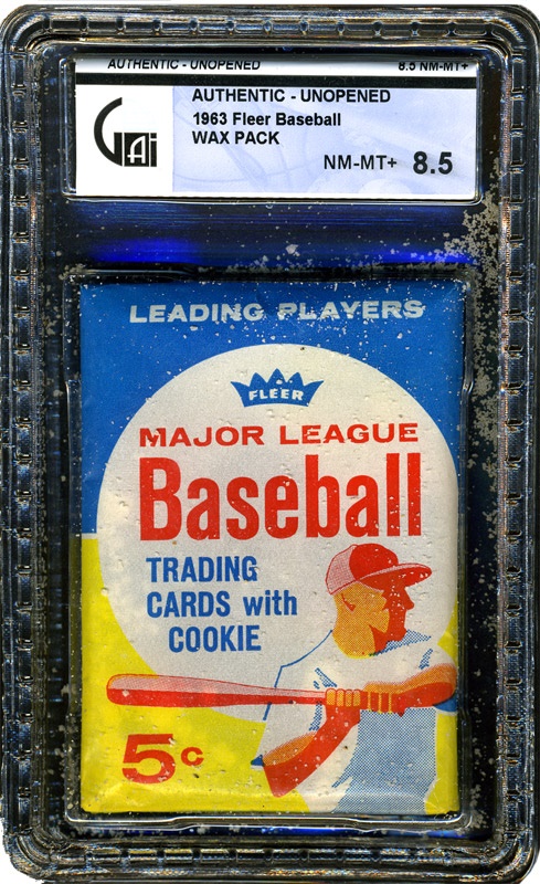 Baseball and Trading Cards - 1963 Fleer Baseball Wax Pack Graded GAI 8.5