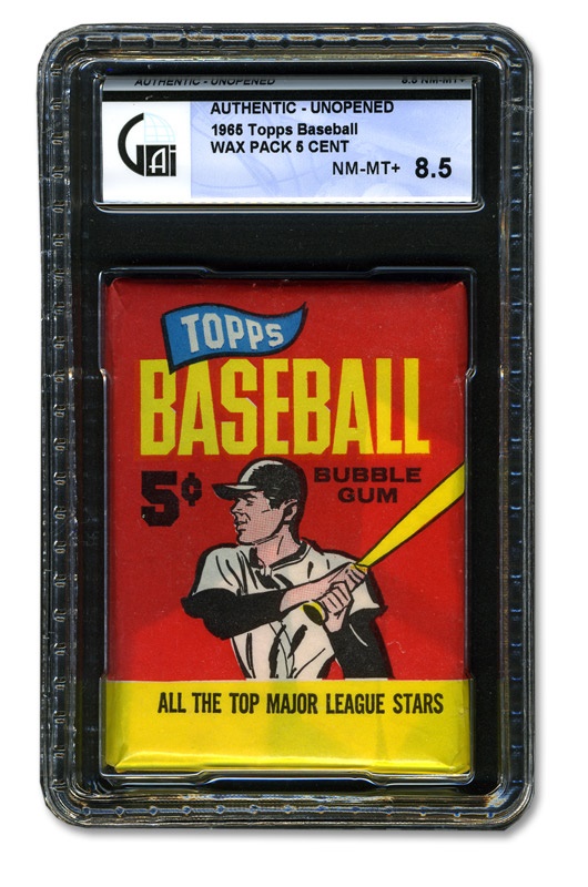 Baseball and Trading Cards - 1965 Topps Baseball Wax Pack Graded GAI 8.5