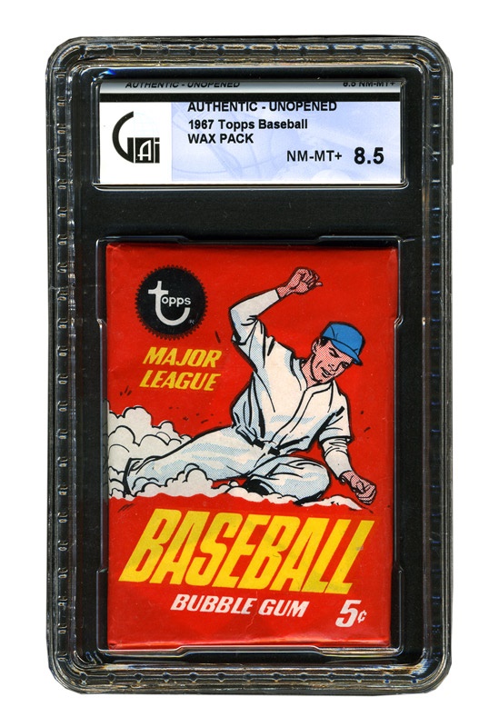 Baseball and Trading Cards - 1967 Topps Baseball Wax Pack Graded GAI 8.5