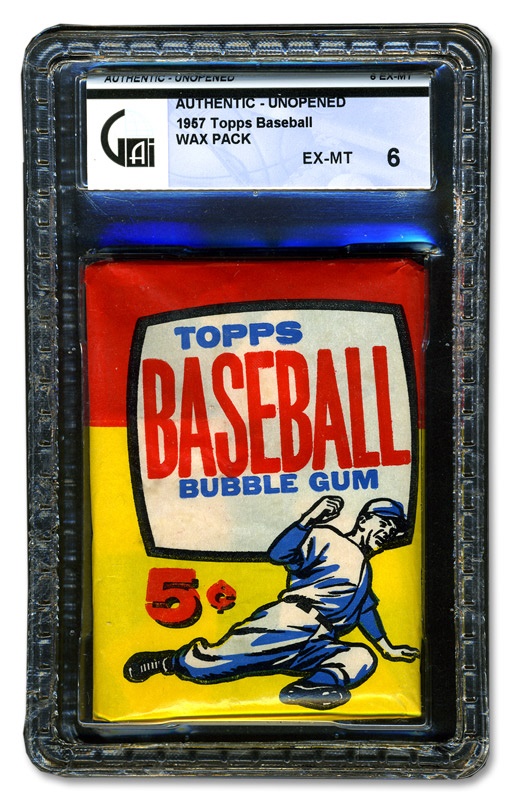Baseball and Trading Cards - 1957 Topps Wax Pack Graded GAI 6