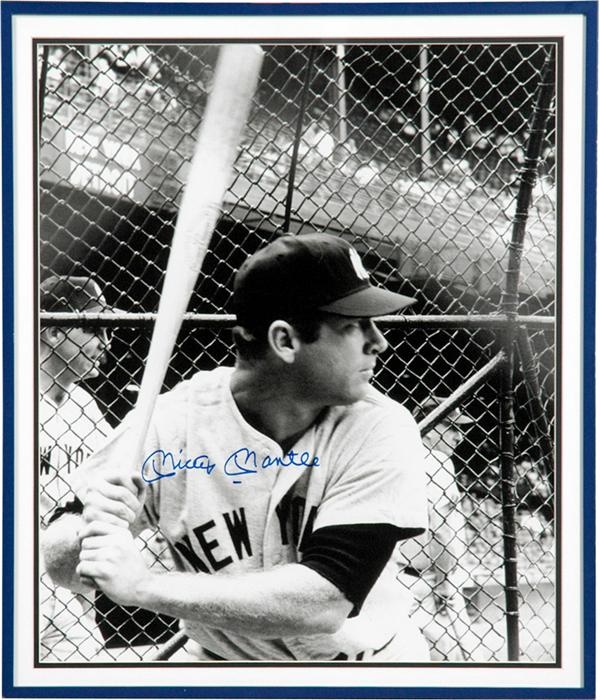 - Mickey Mantle Oversized Batting Photograph (20x24”)