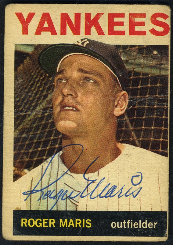 Mr. X - 1964 Topps Roger Maris Signed Baseball Card