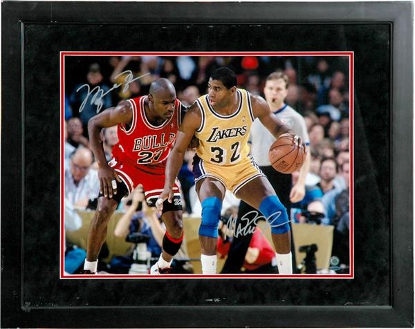 Basketball - Michael Jordan and Magic Johnson Signed Photograph (UDA)