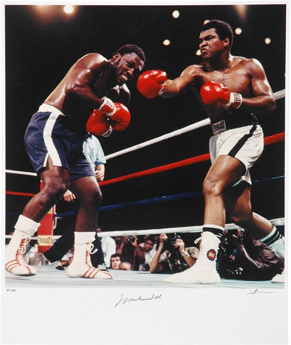 Muhammad Ali & Boxing - Muhammad Ali vs. Joe Frazier III Signed Limited Edition Photograph by Neil Leifer
