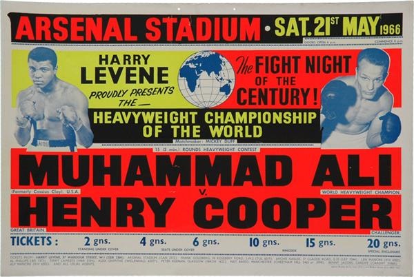 - 1966 Muhammad Ali vs. Henry Cooper II On-Site Fight Poster