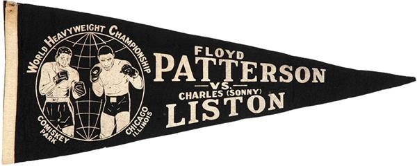 - 1962 Floyd Patterson vs. Sonny Liston Felt Pennant