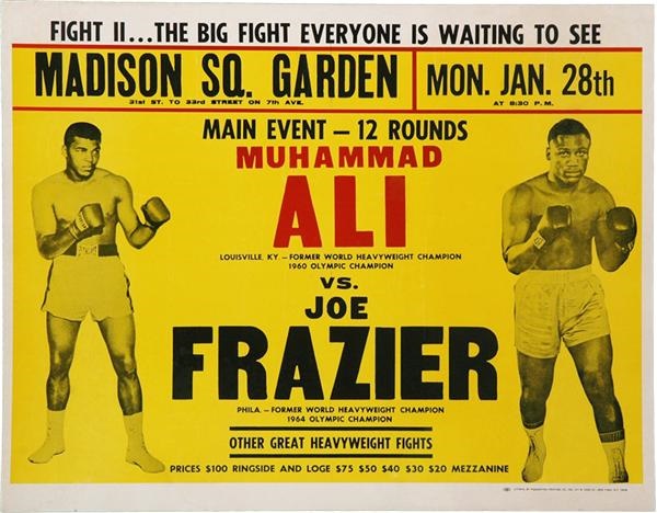 Muhammad Ali & Boxing - 1974 Muhammad Ali vs. Joe Frazier II On-Site Fight Poster