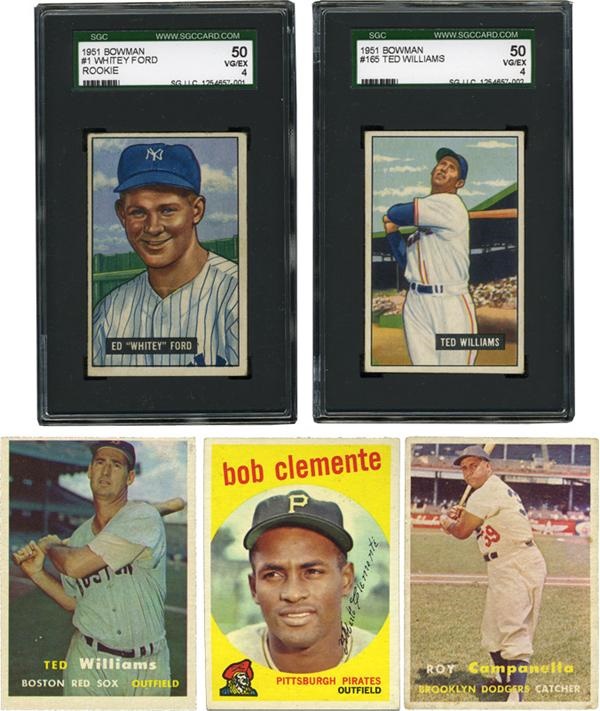 Baseball and Trading Cards - 1950's Topps and Bowman Cards Including Mickey Mantle and Ted Williams (15)