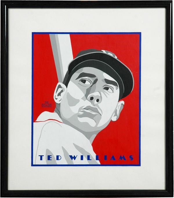 Boston Sports - Ted Williams Original Painting by Mike Schacht