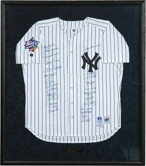 Baseball Autographs - 1999 World Champion New York Yankee Team Signed Jersey Limited Edition 13/26