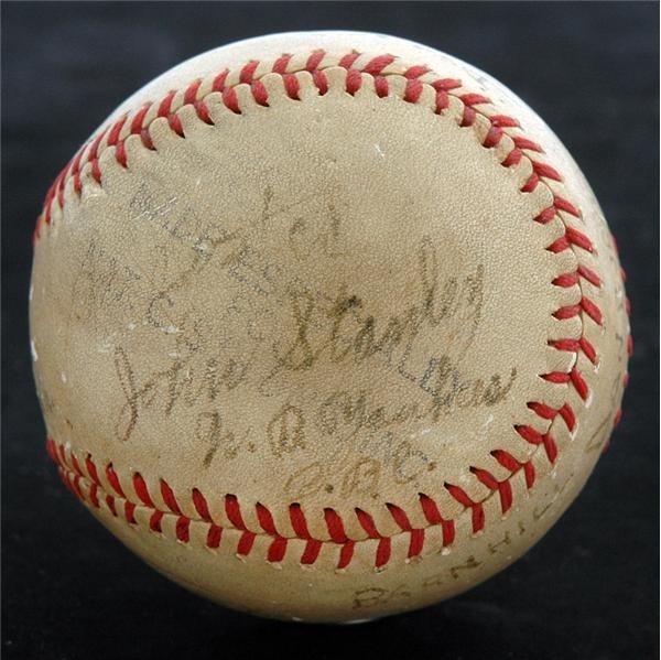 Baseball Autographs - 1942 Kansas City Monarch Team Signed Ball with Satchel Paige
