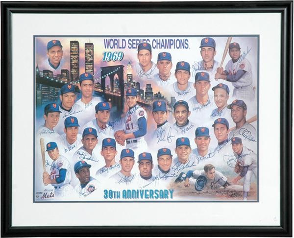 Baseball Autographs - 1969 World Champions New York Mets 30th Anniversary Print Ap 67/69