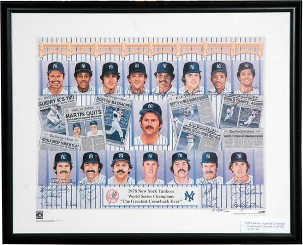 NY Yankees, Giants & Mets - 1978 New york Yankees World Champions Print 143/178