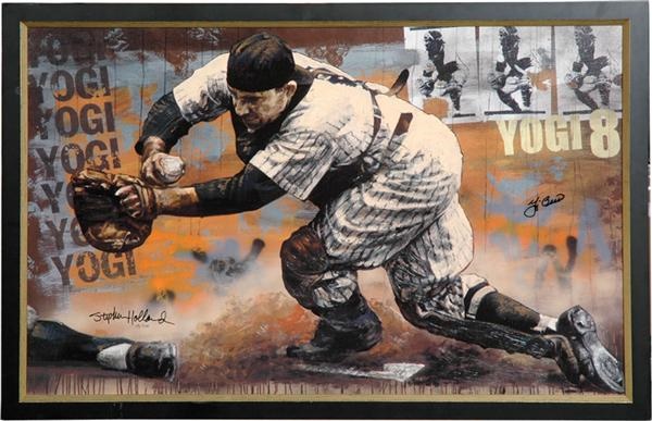 Sports Fine Art - Yogi Berra Signed Stephen Holland Giclee 18/108