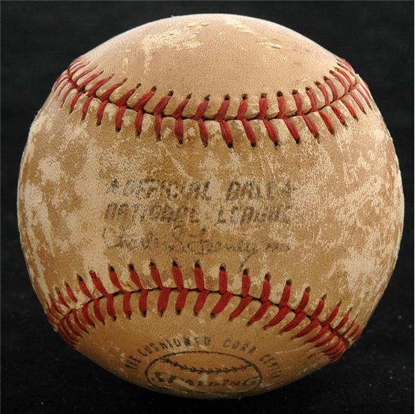 Ernie Davis - Hank Aaron 661st Home Run Baseball LOA