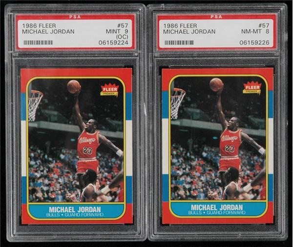 Michael Jordan 1986 Fleer Rookie Cards (2)