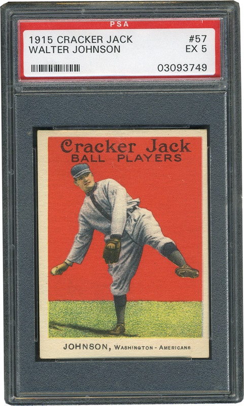 Baseball and Trading Cards - 1915 Cracker Jack Walter Johnson Graded PSA 5