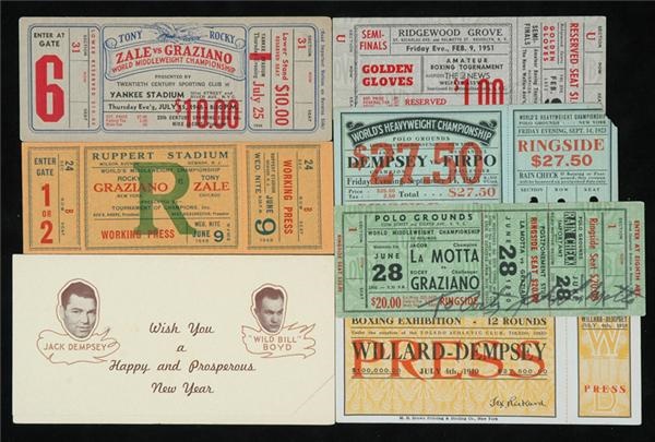Collection of Full Boxing Tickets Including Willard - Dempsey and Dempsey - Firpo (9)