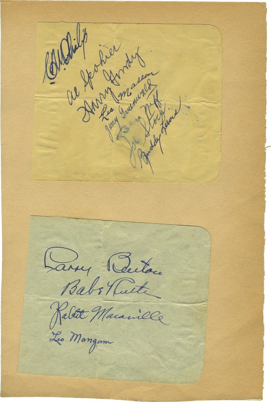 Baseball Autographs - 1935 Boston Braves Team Sheets with Babe Ruth