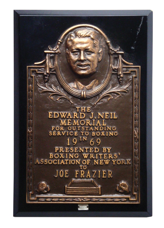 Muhammad Ali & Boxing - 1969 Edward J. Neil Memorial Award Presented to Joe Frazier
