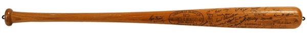 Baseball Autographs - Late 1950's Mickey Mantle Game Bat Signed by 1958 Kansas City Athletics with Roger Maris
