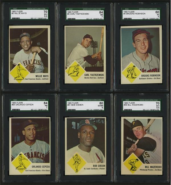 - 1963 Fleer Baseball SGC Graded Collection of 38
