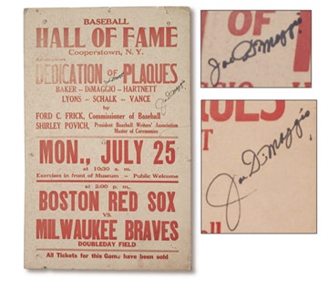 - 1955 Cooperstown Induction Poster with Joe DiMaggio