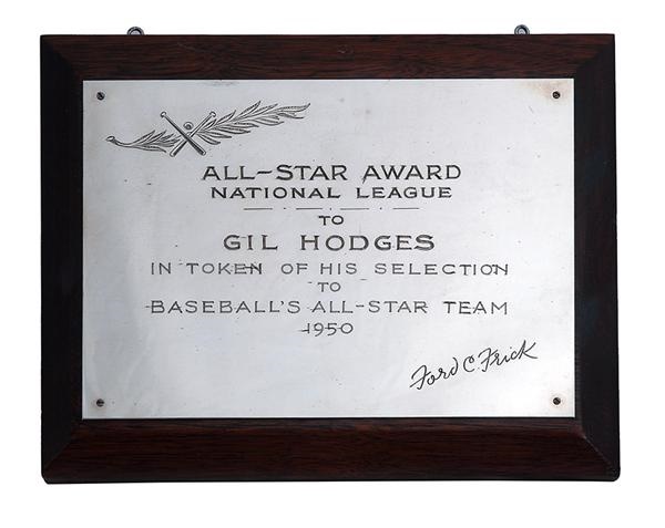 Sports Rings And Awards - 1950 Gil Hodges National League All Star Award