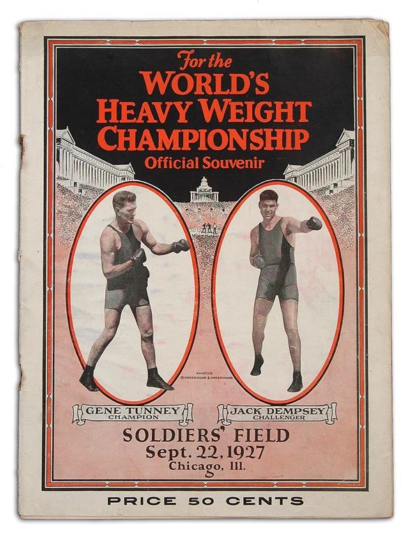 - 1927 Gene Tunney vs. Jack Dempsey On-Site Fight Program