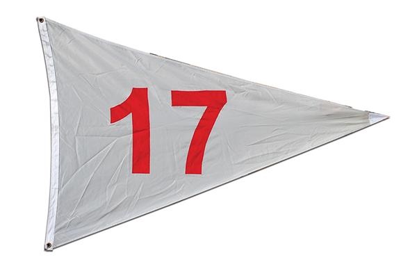Stadium Artifacts - Dizzy Dean Retired Number Flag From Old Busch Stadium