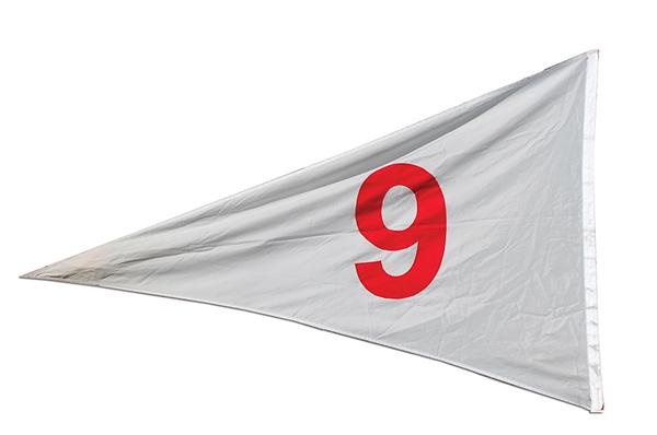Stadium Artifacts - Stan Musial Retired Number Flag From Old Busch Stadium