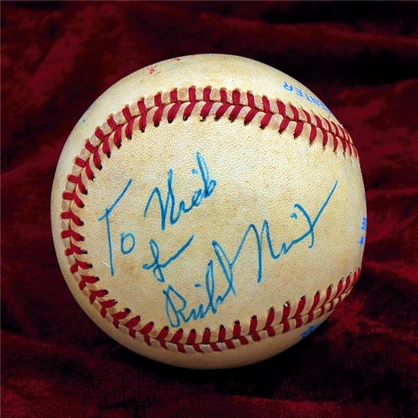 - Richard Nixon Single Signed Baseball
