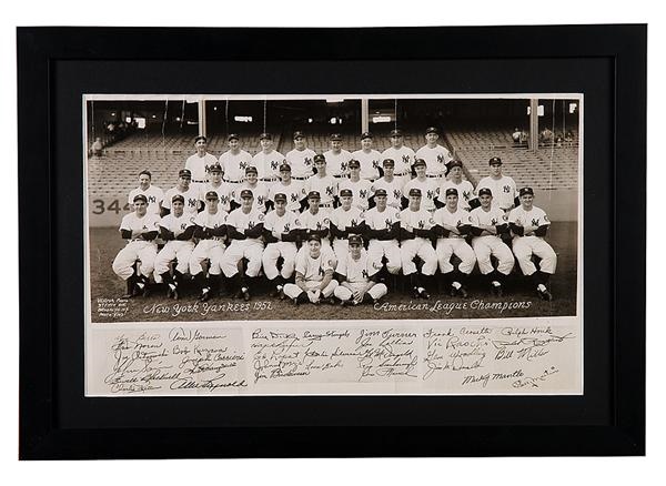 NY Yankees, Giants & Mets - 1952 New York Yankees Panorama Presented to Ed Lopat
