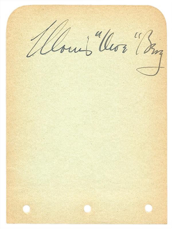- Rare Moe Berg Signed Autograph Book Album Page