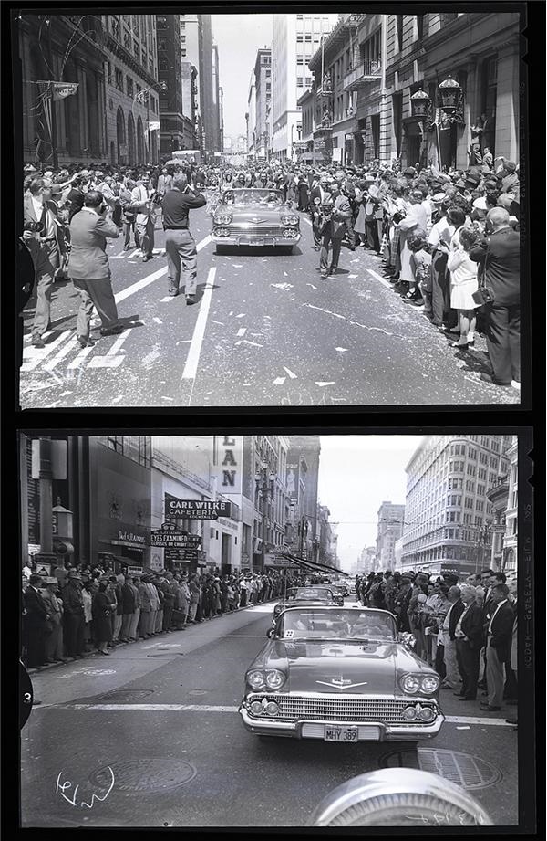 - 1958 S.F. Giants Homecoming Parade Original Negatives with Willie Mays