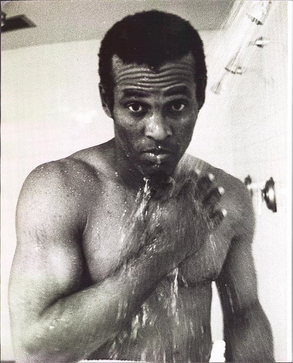 Roberto Clemente In The Shower by Luis Ramos