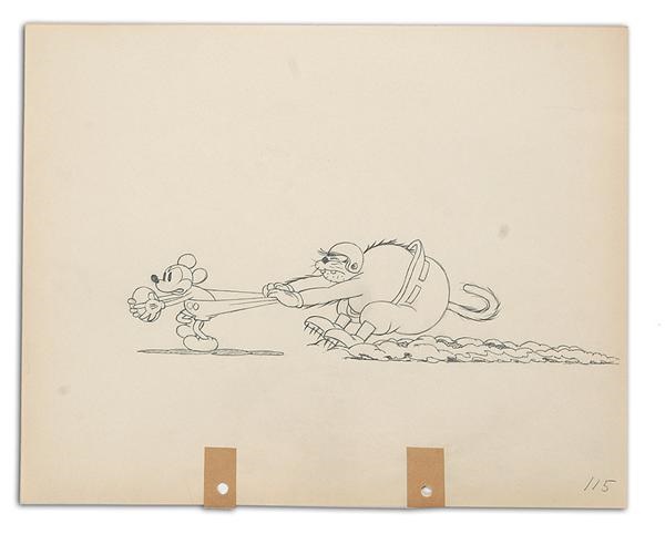 - 1932 “Touchdown Mickey” Original Animation Drawing