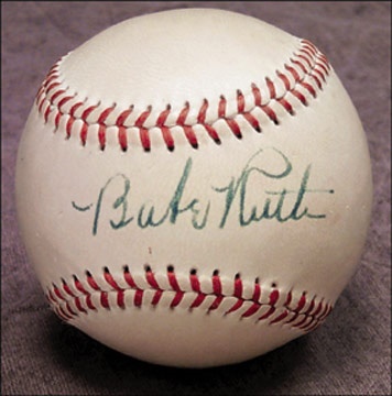 1947 Babe Ruth Single Signed Baseball