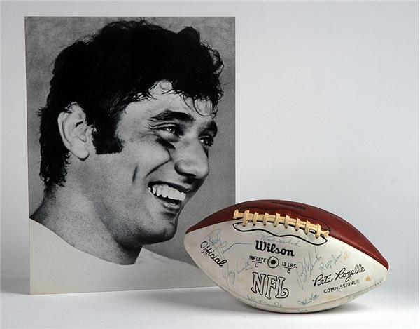 - 1971 New York Jets Team Signed Football with Joe Namath Photograph