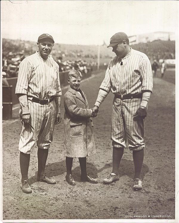 Babe Ruth and Lou Gehrig - 1924 Babe Ruth with Boy