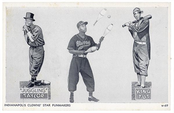Baseball Memorabilia - 1950s Juggling Taylor & King Tut Negro League Postcard
