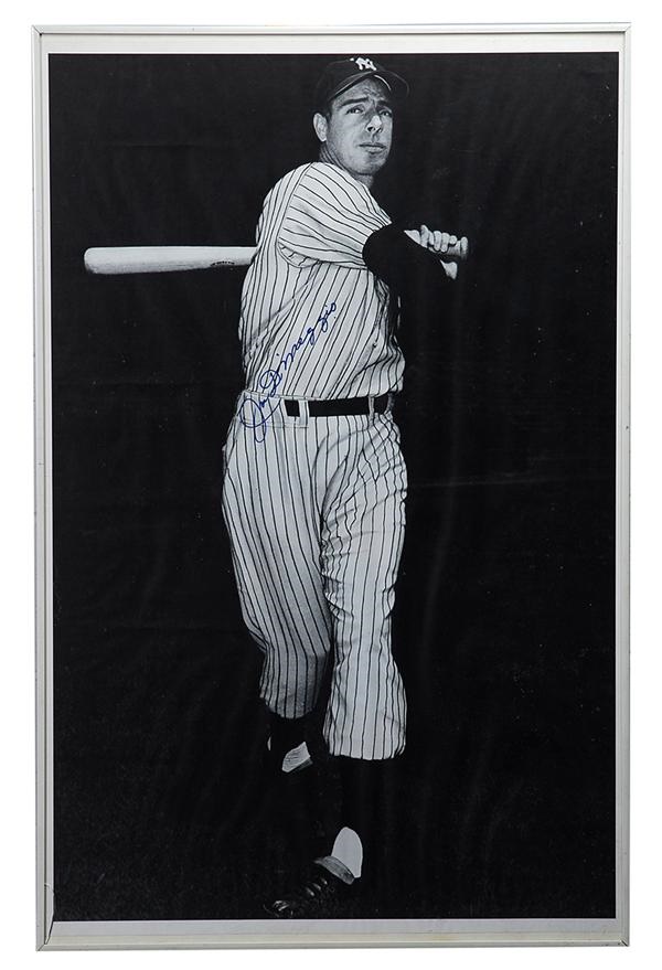 NY Yankees, Giants & Mets - Awesome Joe DiMaggio Oversized In Person Signed Poster